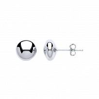 925 Sterling Silver Flat Ball Stud Earrings