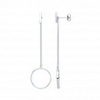 925 Sterling Silver Fancy Circle Drop Earrings