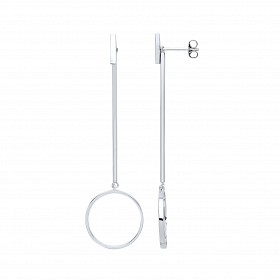 925 Sterling Silver Fancy Circle Drop Earrings