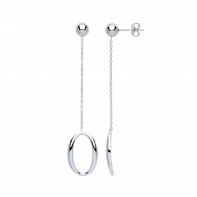 925 Sterling Silver Fancy Chain Drop Earrings