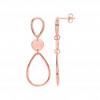 Rose Gold Plated Fancy Tear Drop Earrings