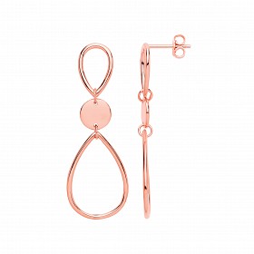 Rose Gold Plated Fancy Tear Drop Earrings