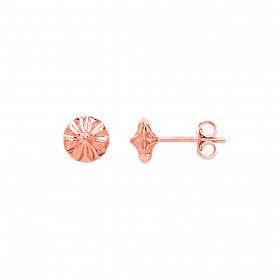 Rose Gold Diamond Cut Stud Earrings