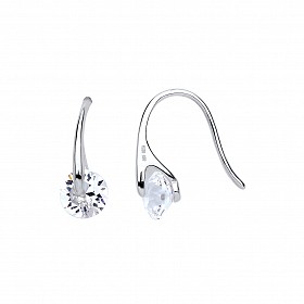 925 Sterling Silver CZ Claw Drop Earrings