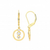 Gold Plated CZ Fancy Drop Earrings