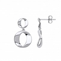 925 Sterling Silver Twist Circle Drop Earrings
