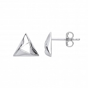 925 Sterling Silver Cutout Triangle 925 Sterling Silver Earrings