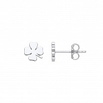 925 Sterling Silver Four Leaf Clover Stud Earrings