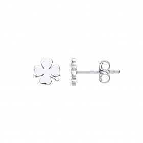 925 Sterling Silver Four Leaf Clover Stud Earrings