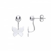 925 Sterling Silver CZ & Pearl Two Way Front & Back Drop Earrings