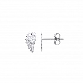 925 Sterling Silver Angel Wings Stud Earrings