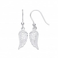 925 Sterling Silver CZ Angel Wings Stud Earrings
