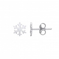 925 Sterling Silver Snowflake Stud Earrings