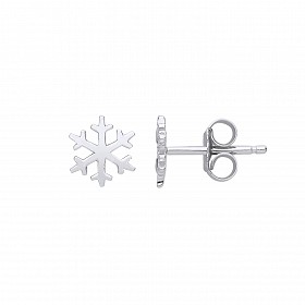 925 Sterling Silver Snowflake Stud Earrings