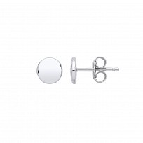 925 Sterling Silver Disc Stud Earrings