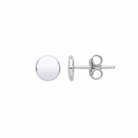 925 Sterling Silver Disc Stud Earrings
