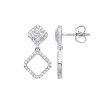 Silver CZ Fancy Drop Earrings