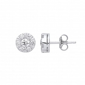 Silver CZ Stud Earrings