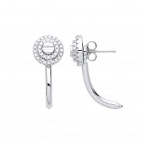 Silver CZ Fancy Drop Earrings
