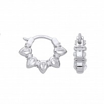 Gold Plated CZ Fancy Huggie Earrings