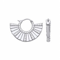 Gold Plated CZ Boat Huggie Earrings