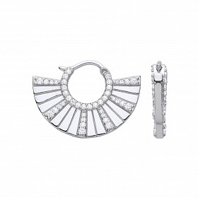 Gold Plated CZ Boat Huggie Earrings