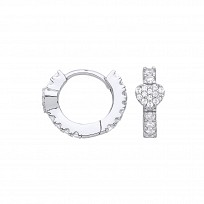 Gold Plated CZ Heart Huggie Earrings