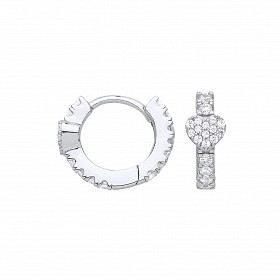 Gold Plated CZ Heart Huggie Earrings