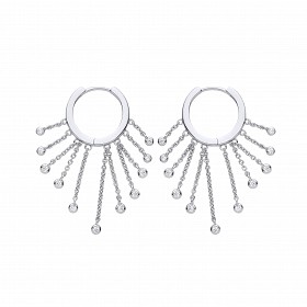 Gold Plated Gypsy Chain Hoop Earrings