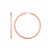 Rose Gold Plated CZ Hoop Earrings
