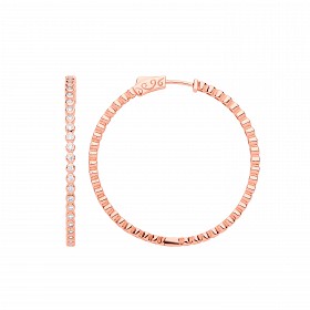 Rose Gold Plated CZ Hoop Earrings