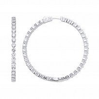 Silver CZ Hoop Earrings