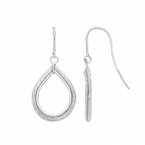Silver Moondust Tear Drop Earrings