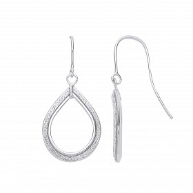 Silver Moondust Tear Drop Earrings
