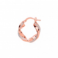 Rose Gold Plated Moondust 10mm Twist Hoop Earrings
