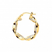 Gold Plated Moondust 15mm Twist Hoop Earrings