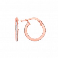 Rose Gold Plated Moondust 10mm Hoop Earrings