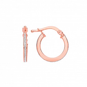 Rose Gold Plated Moondust 10mm Hoop Earrings