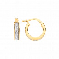 Gold Plated Moondust 10mm Hoop Earrings