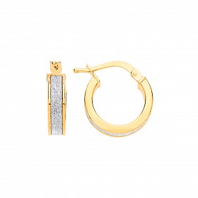 Gold Plated Moondust 10mm Hoop Earrings