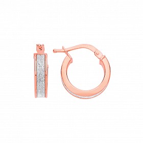 Rose Gold Moondust 10mm Hoop Earrings