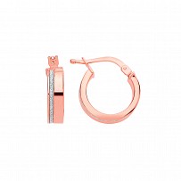 Rose Gold Plated Moondust 10mm Huggie Earrings