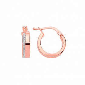 Rose Gold Plated Moondust 10mm Huggie Earrings