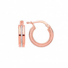 Rose Gold Plated Moondust 10mm Huggie Earrings
