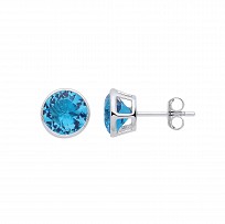 Silver December Tanzanite Birthstone 5mm Stud Earring