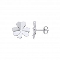 925 Sterling Silver Clover Leaf Stud Earrings