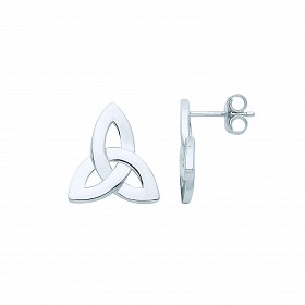 925 Sterling Silver Trinity Knot Stud Earrings