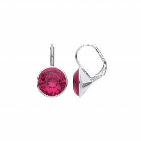 Silver Ruby Fancy Earrings