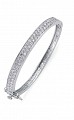 Children's 925 Sterling Silver CZ Channel Set Double Row Bangle