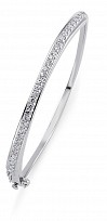925 Sterling Silver Cubic Zirconia Half Eternity Bangle
